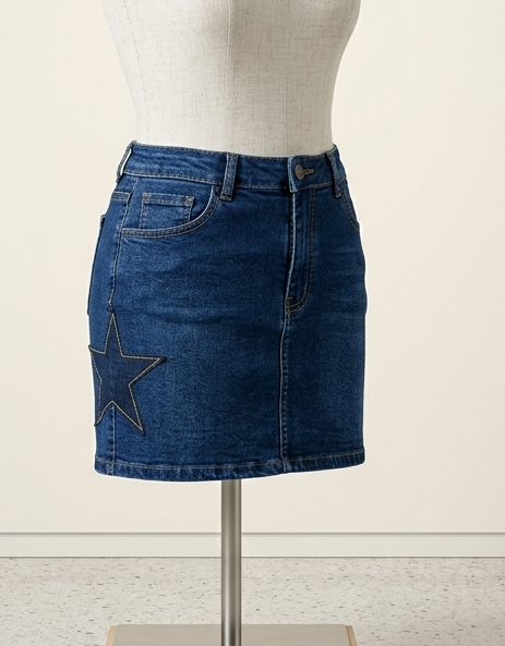 Falda Jeans Strech Azul - Imagen 3