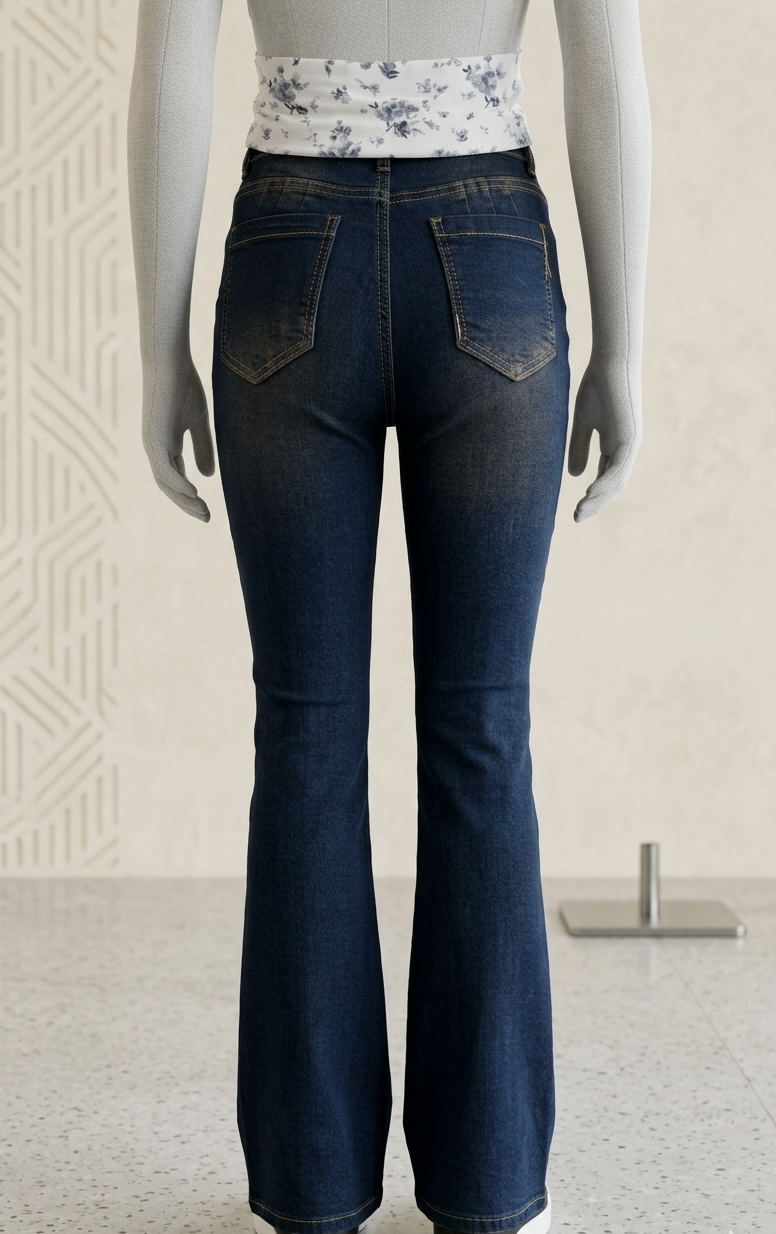 Pantalon Jeans Strech Sirena Color Madera - Imagen 3
