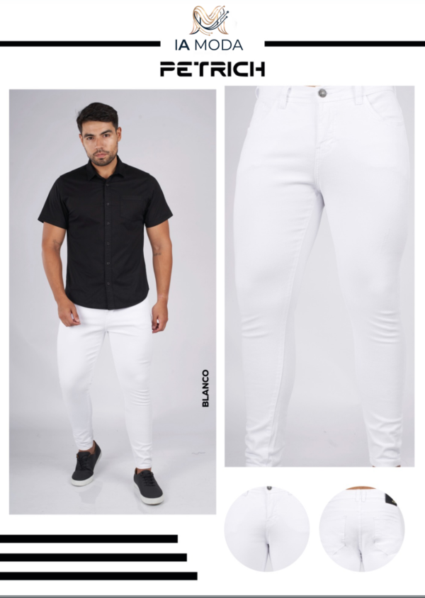 Pantalones Pitillo Blancos Hombre