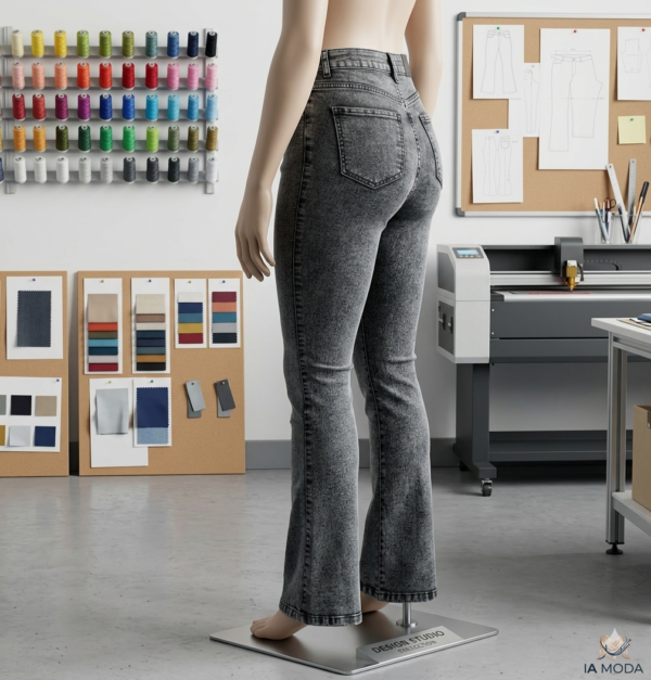 Pantalones Jeans Strech Sireta Grises Mujer