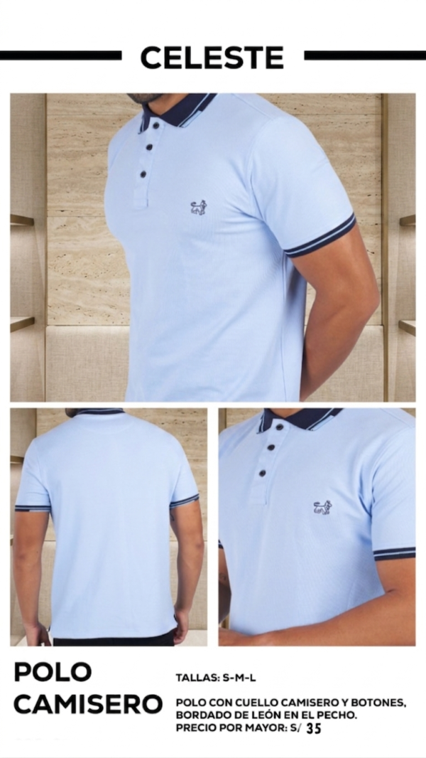 Polo Camisero con Cuello y Bordado Hombre
