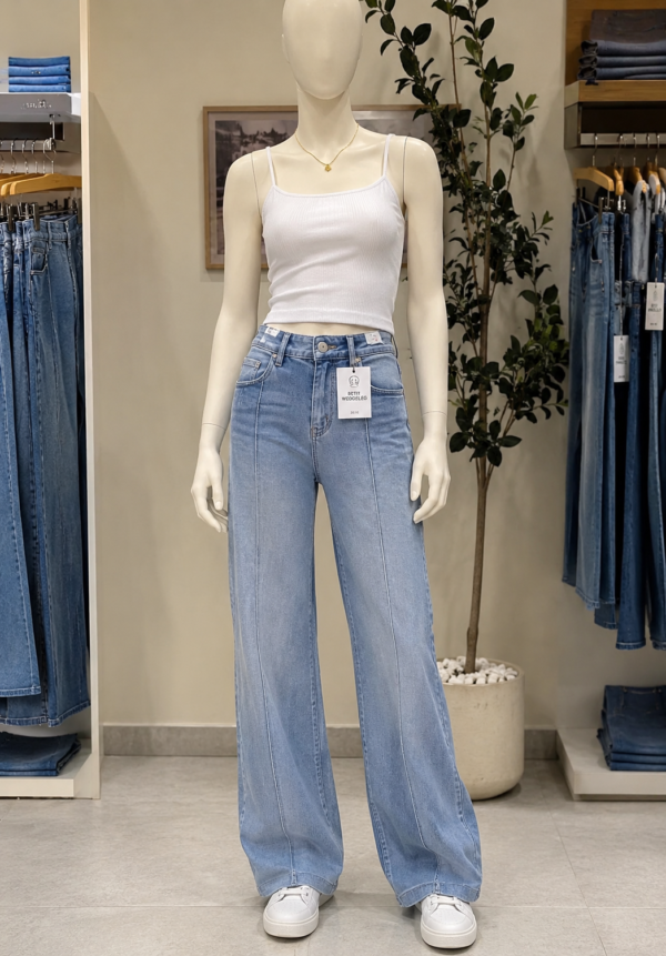 Pantalon Jeans Petit trapeado Confort Mujer