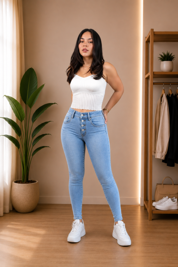 Pantalones Jeans Pitillos de 1,3,4 botones
